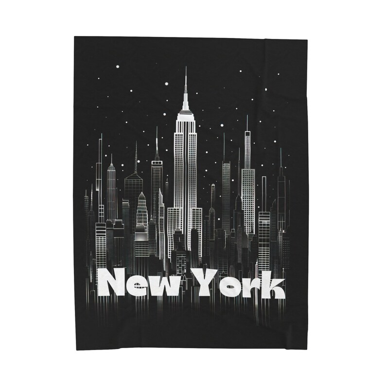 New York City Skyline Blanket, NYC Blanket, NYC Bedroom Decor, NYC Gift, New York City Gift, Soft Throw Blanket for Couch, Modern Bedroom image 4