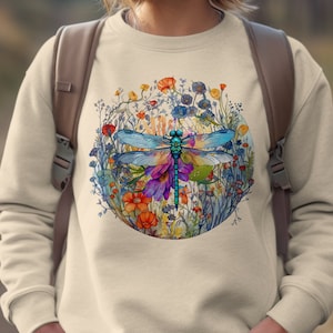 Libelle Blume T-Shirt, Sweatshirt Hoodie, Libelle TShirt, Libelle Liebhaber Geschenk, Insekt Shirt, Libelle Tank Top, Tier Grafik Shirt