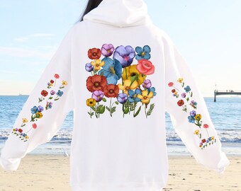 [GRAVER]★24FW★韓国人気★SIDE HOOD FLOWER HOODIE UNISEX] Side Hood Flower Hoodie - GRAVER | 60% - Asian
