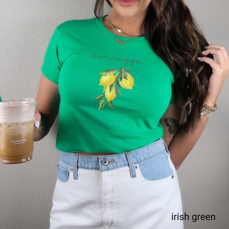 Coquette Lemon Graphic Tee, Y2K Baby T-Shirt, Cute Aesthetic Summer Top, Trendy Fruit Design Fashion image 9