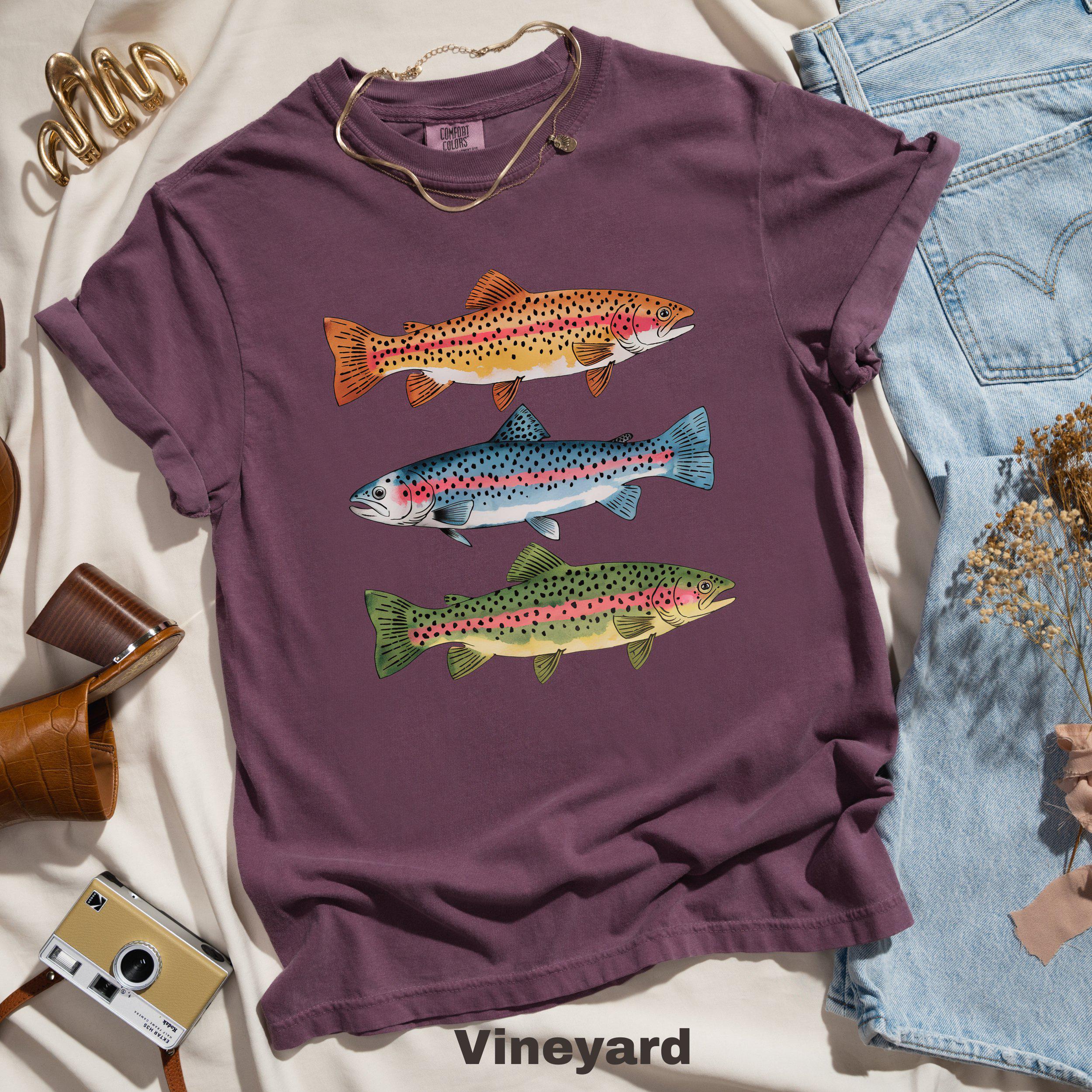 ブルックトラウトシャツ、トラウトTシャツ、トラウトシャツ、フライ