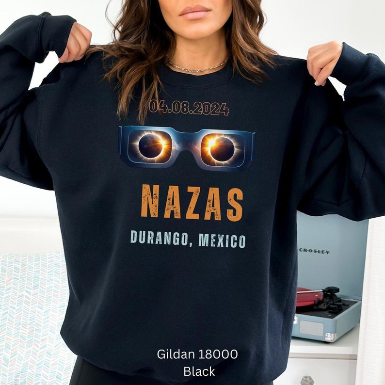 Solar Eclipse 2024 Tshirt Sweatshirt Hoodie, Nazas Durango Mexico