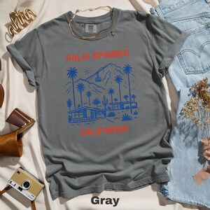 Palm Springs California graphic tee, vintage style vacation shirt, casual summer outfit, trendy graphic shirt, unisex t-shirt