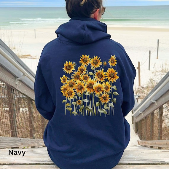 Sunflower Hoodie, Gift for Flower Lover, Gardening Shirt 