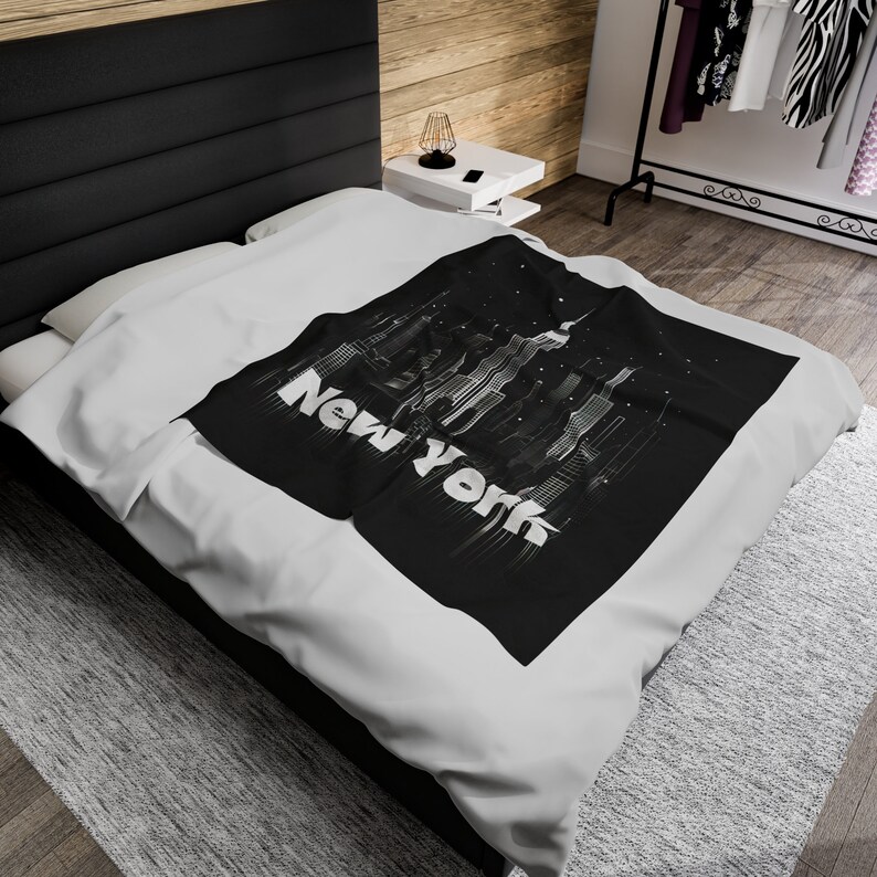 New York City Skyline Blanket, NYC Blanket, NYC Bedroom Decor, NYC Gift, New York City Gift, Soft Throw Blanket for Couch, Modern Bedroom image 10