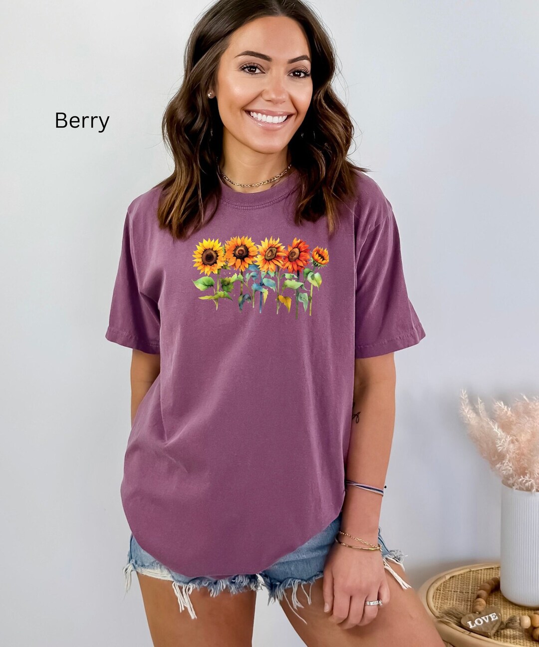 Women Summer Artsy Umbrella O-Neck Cotton T-Shirt