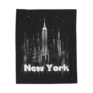 New York City Skyline Blanket, NYC Blanket, NYC Bedroom Decor, NYC Gift, New York City Gift, Soft Throw Blanket for Couch, Modern Bedroom image 8