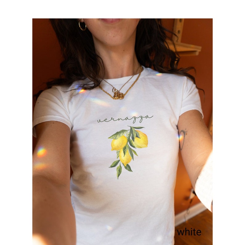 Coquette Lemon Graphic Tee, Y2K Baby T-Shirt, Cute Aesthetic Summer Top, Trendy Fruit Design Fashion image 5