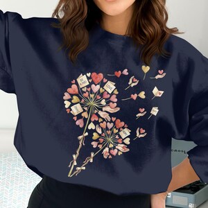 Heart Dandelion Sweatshirt, Inspirational Graphic Pullover, Be Kind Love Hope Share Top, Cute Gift Idea, Cozy Casual Jumper for Women