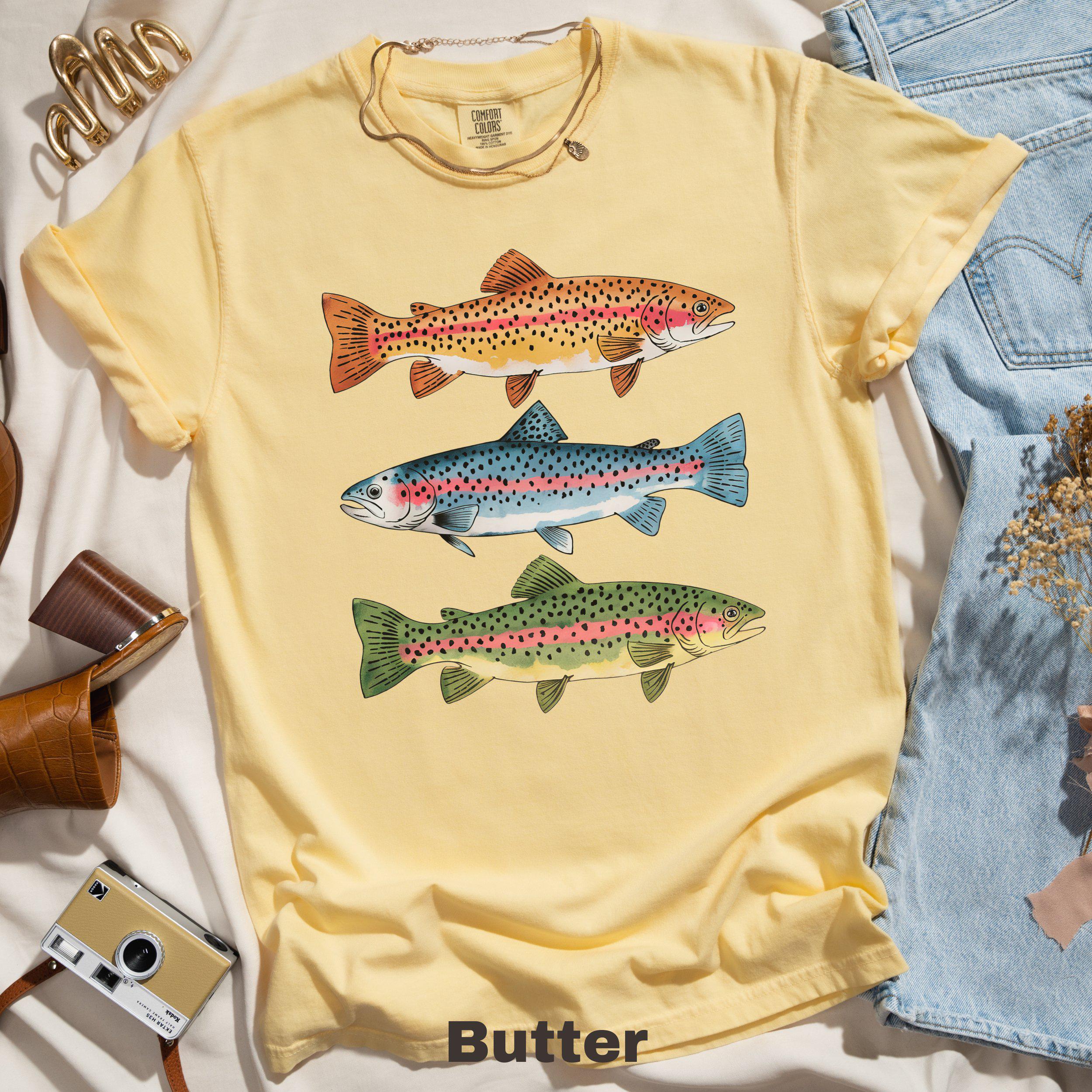 ブルックトラウトシャツ、トラウトTシャツ、トラウトシャツ、フライ