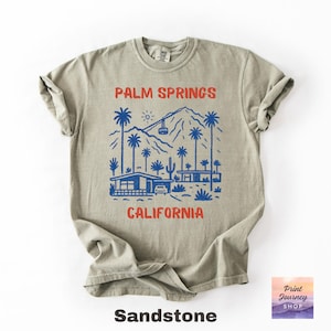 Palm Springs California shirt, Retro graphic tee, Unisex vintage t-shirt, Scenic design top, Casual travel apparel