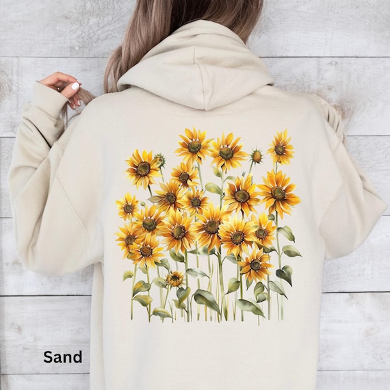 Sunflower Hoodie, Gift for Flower Lover, Gardening Shirt 