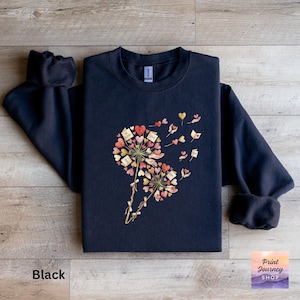 Inspirational Flower Heart Sweatshirt, Motivational Quote Pullover, Cute Graphic Sweater, Cozy Fall Fashion, Gift for Her