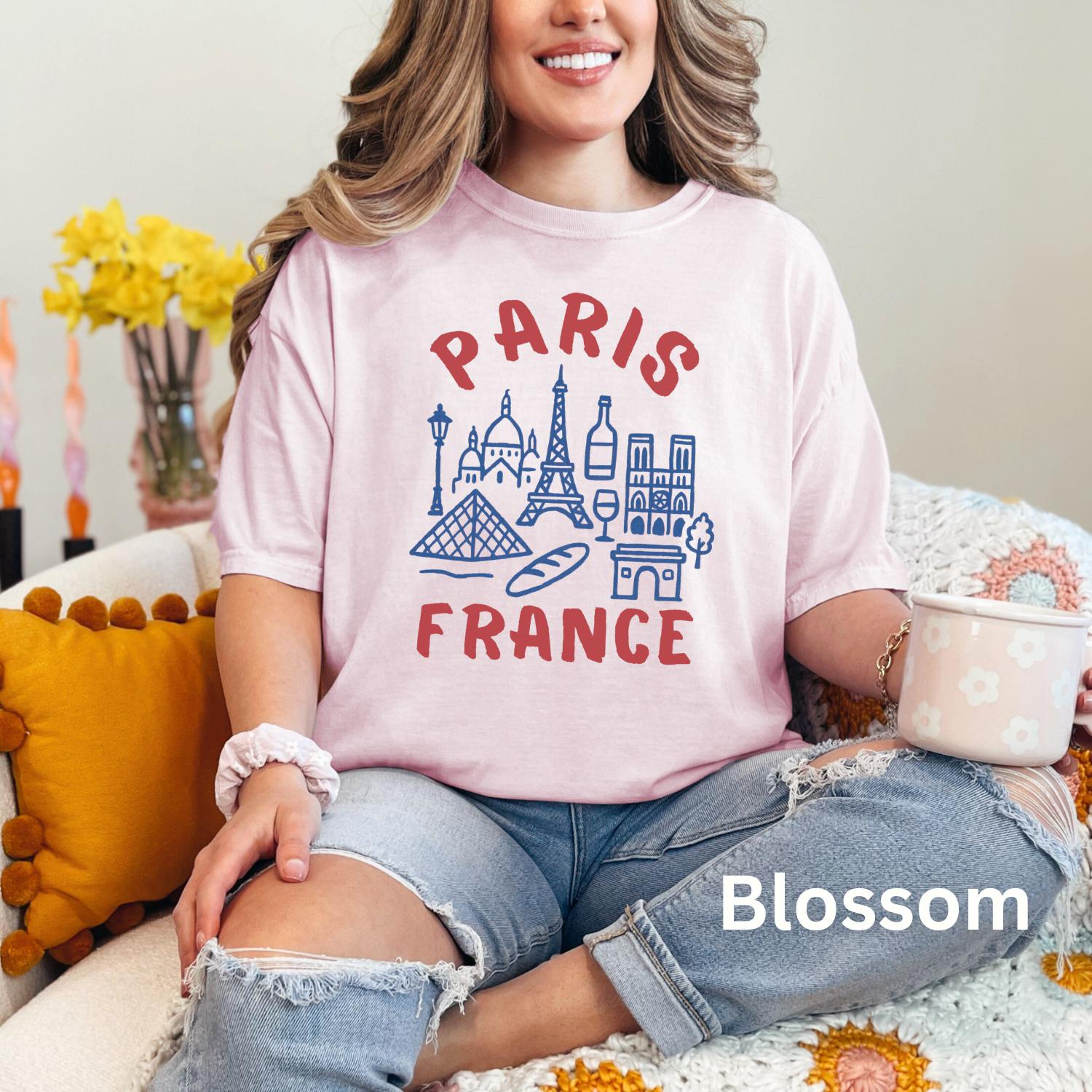 パリ・フランスTシャツ、エッフェル塔Tシャツ、トラベルシャツ
