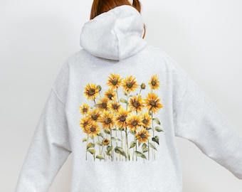 Sunflower Hoodie, Aesthetic Clothing, Grunge Hoodie