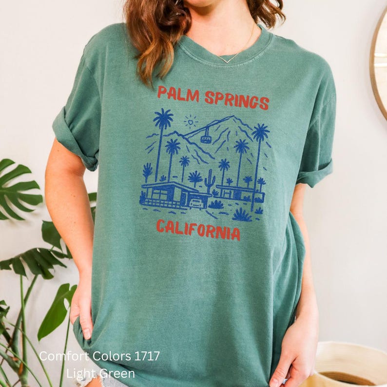 Palm Springs California Graphic Tee, Retro Vacation Shirt, Cool Summer Outfit, Comfortable Casual T-Shirt, Unique Gift for Her