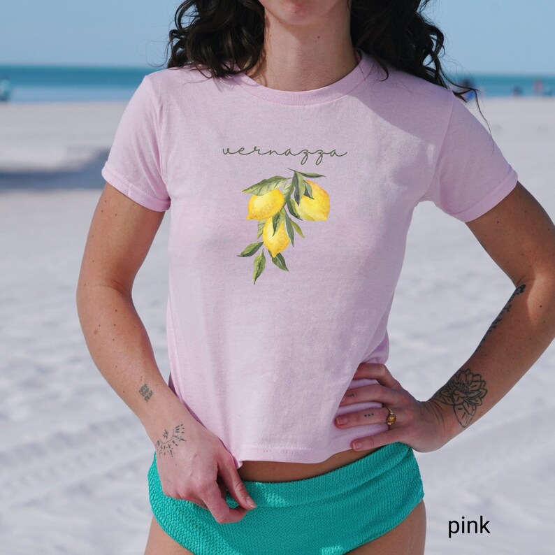 Coquette Lemon Graphic Tee, Y2K Baby T-Shirt, Cute Aesthetic Summer Top, Trendy Fruit Design Fashion image 4