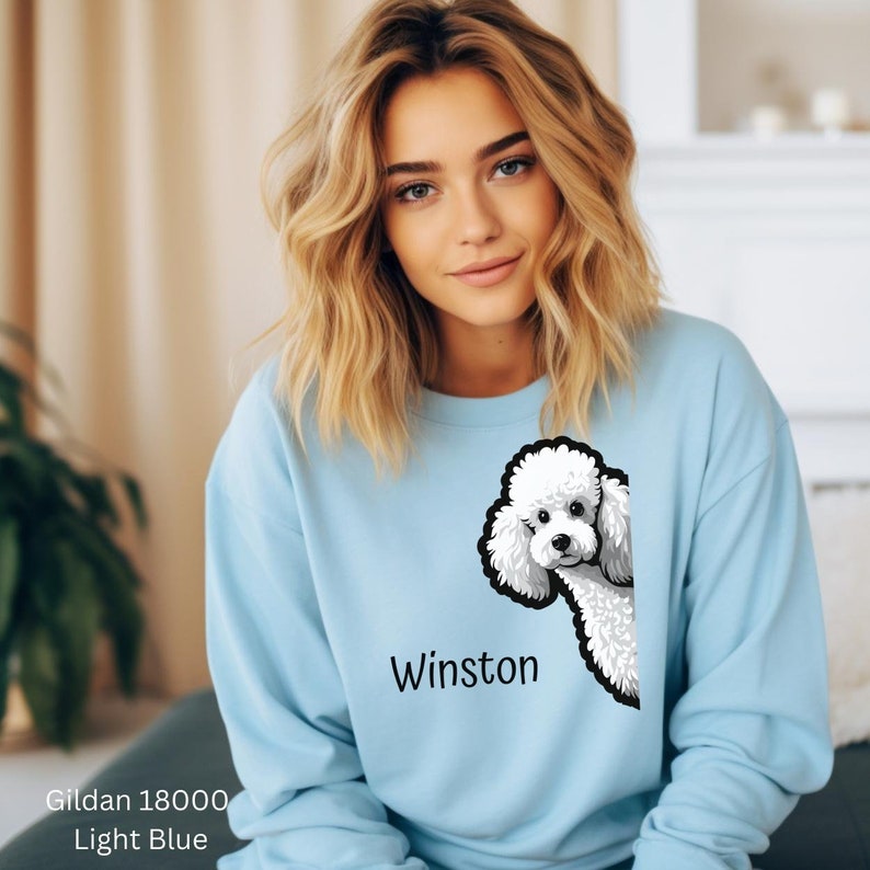 Personalisiertes Pudel-T-Shirt, Hund Mama Shirt, Hund Mama Geschenk, Hund Mama Sweatshirt, Pudel Mama Shirt, Pudel Papa Shirt, Sweatshirt Rundhalsausschnitt Bild 9