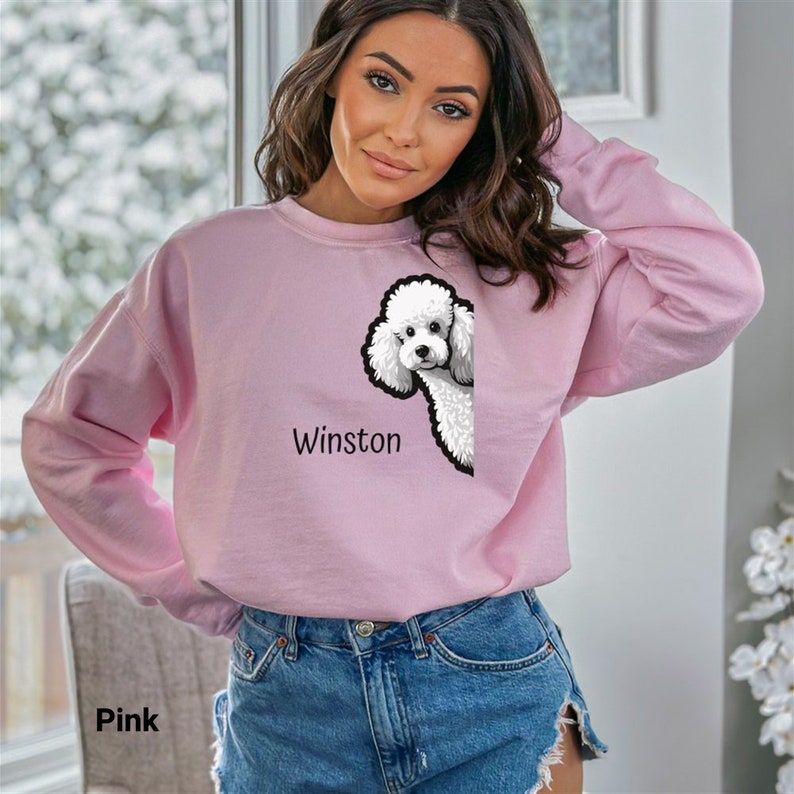 Personalisiertes Pudel-T-Shirt, Hund Mama Shirt, Hund Mama Geschenk, Hund Mama Sweatshirt, Pudel Mama Shirt, Pudel Papa Shirt, Sweatshirt Rundhalsausschnitt Bild 10