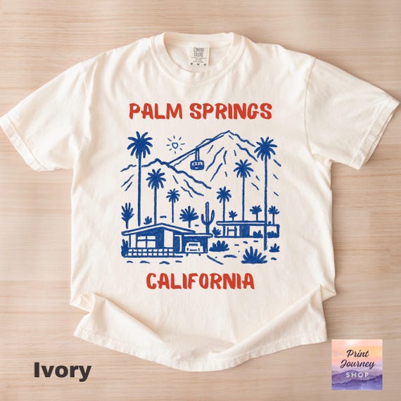 Palm Springs California Tee, Retro Desert Travel Shirt