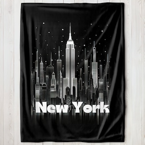 New York City Skyline Blanket, NYC Blanket, NYC Bedroom Decor, NYC Gift, New York City Gift, Soft Throw Blanket for Couch, Modern Bedroom