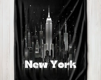 New York City Skyline Blanket, NYC Blanket, NYC Bedroom Decor, NYC Gift, New York City Gift, Soft Throw Blanket for Couch, Modern Bedroom