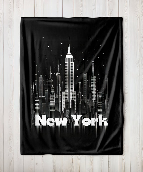 New York City Skyline Blanket, NYC Blanket, NYC Bedroom Decor, NYC Gift, New York City Gift, Soft Throw Blanket for Couch, Modern Bedroom