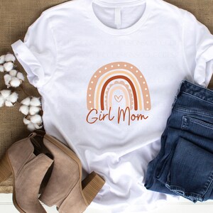 Girl Mom PNG, girl mom rainbow, rainbow and heart PNG, pink PNG