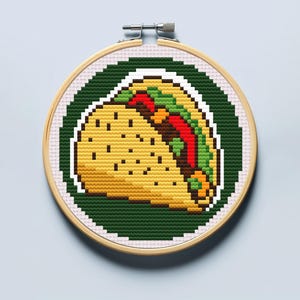 Taco cross stitch pattern PDF