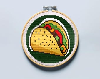 Patrón de punto de cruz de taco en PDF