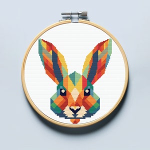 Rabbit cross stitch pattern PDF.