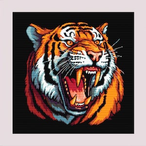 Tiger cross stitch pattern PDF