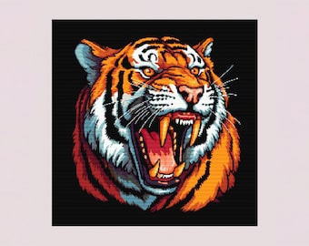 Tiger cross stitch pattern PDF