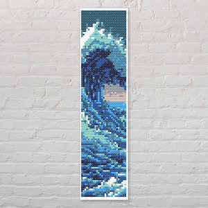 Ocean Wave Bookmark Cross Stitch Pattern PDF