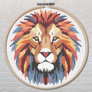 Lion Cross Stitch Pattern PDF.