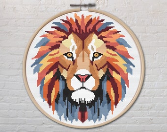 Lion's Head Counted Cross Stitch Patterns Printable Chart PDF Format ...