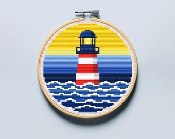 Lighthouse Cross Stitch Pattern PDF - Etsy
