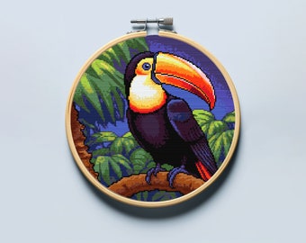 Toucan cross stitch pattern PDF