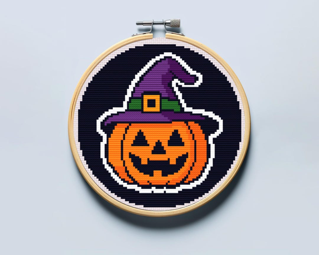 Halloween Pumpkin Cross Stitch Pattern PDF - Etsy