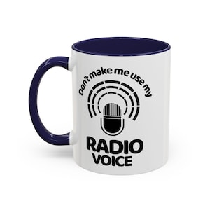 Radio Broadcasters' Mug - Ceramic Accent Coffee Mug, 11oz - Various Colors for Handle and Inside