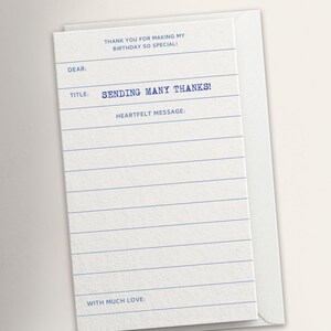 Verjaardagsbedankkaart bibliotheekboek retour | Digitale download | Bibliotheekfeest | Boekenfeestje | Afdrukbaar