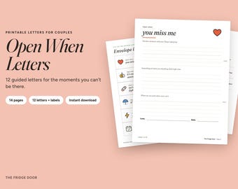 Lettres à ouvrir pour les couples, 12 suggestions guidées (Téléchargement numérique)