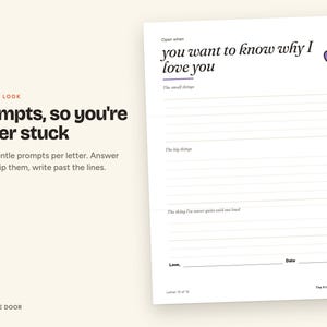 Open When Letters for Couples, 12 Printable Guided Prompts, Long Distance Relationship Gift for Boyfriend or Girlfriend image 2