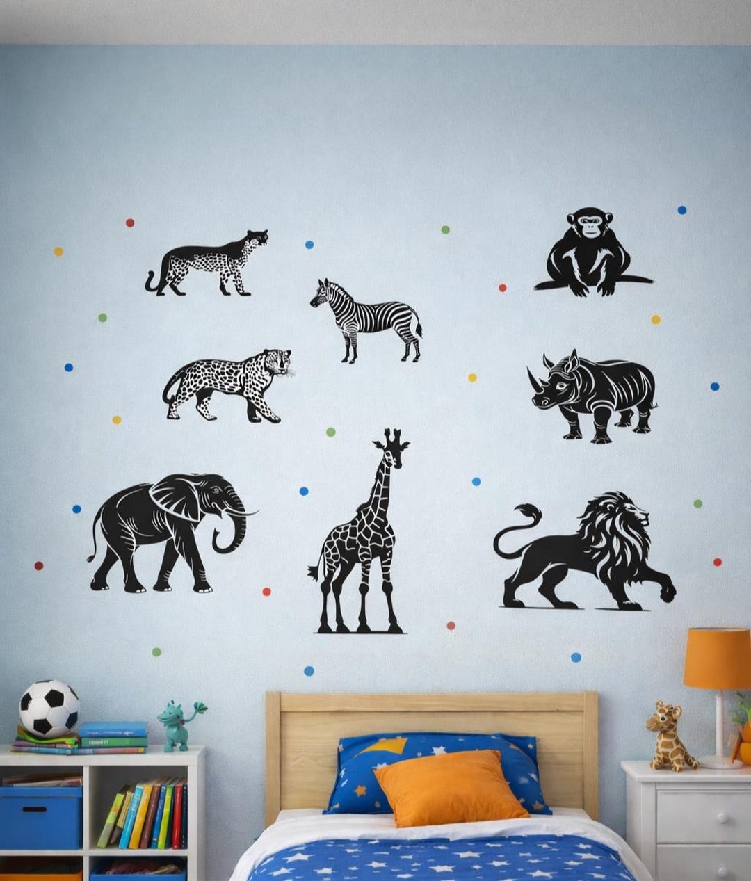 Safari Animals Wall Decals – Jungle Vinyl Stickers for Nursery Playroom ...