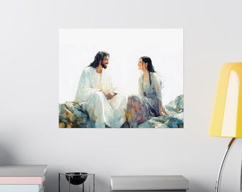Jesus & Woman Art Print | Inspirational Christian Home Decor