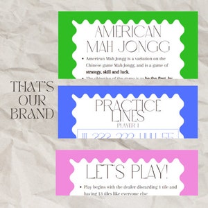 Druckbare Mah Jongg Starter Lesson Prep