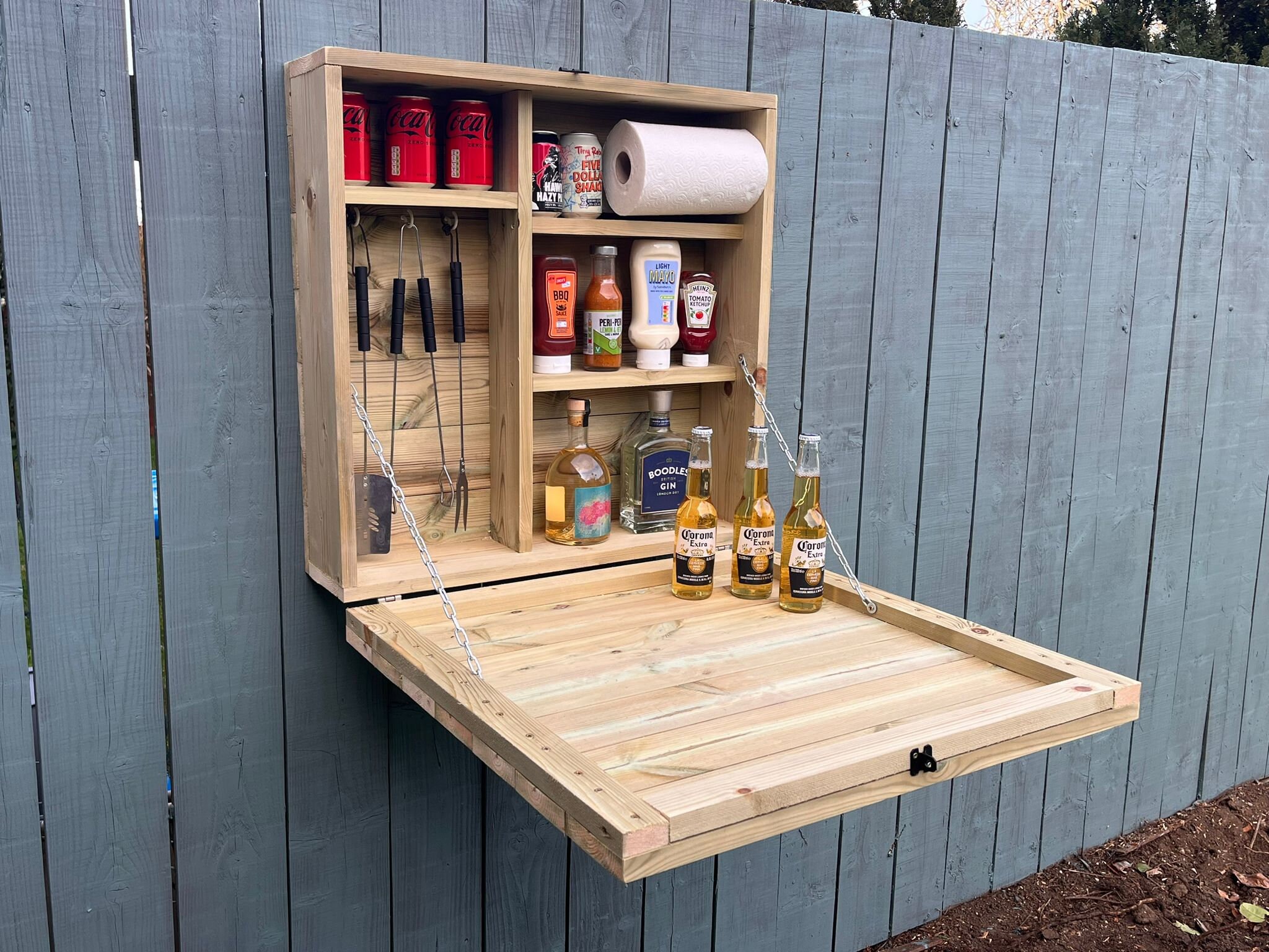 Drop Down BBQ Tool Storage Cabinet and Bar - Etsy UK