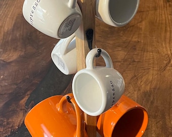 Six Hook Hardwood Mug Tree