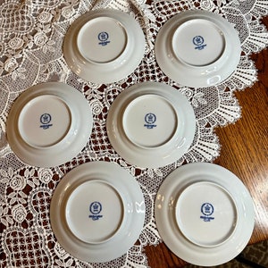 Vintage Koboltunterglasur Kahla Teller Set, Bue Denmark China Dessertteller Set von 6 Bild 6