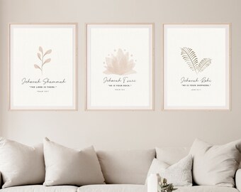 Jehovah Names Christian Wall Art Print Set (Digital Download)